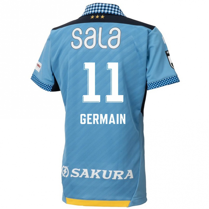 Kinder Fußball Ryo Germain #11 Blau Schwarz Heimtrikot Trikot 2024/25 T-Shirt Luxemburg