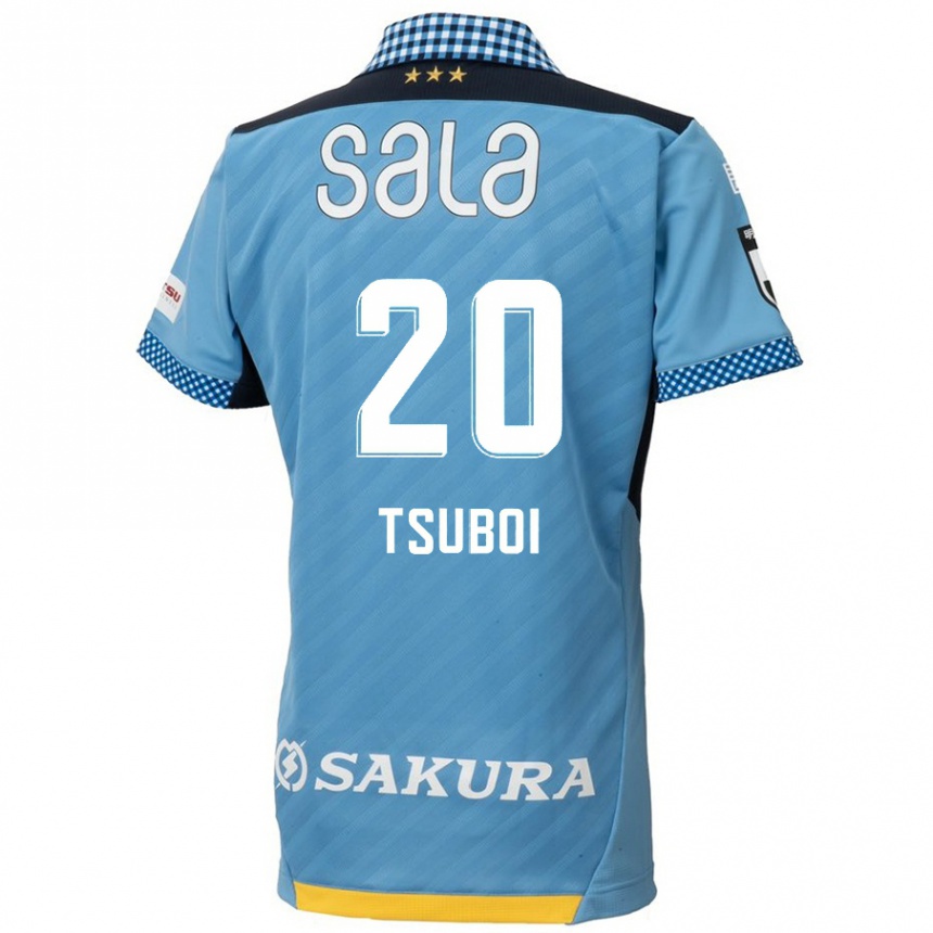 Kinder Fußball Yuya Tsuboi #20 Blau Schwarz Heimtrikot Trikot 2024/25 T-Shirt Luxemburg