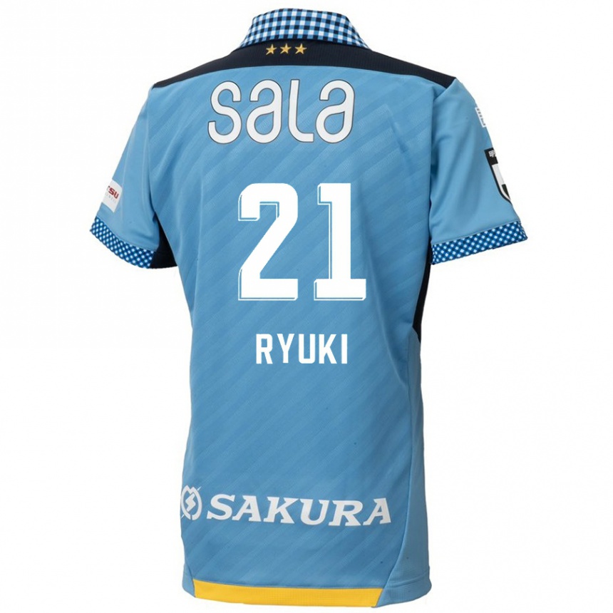 Kinder Fußball Ryuki Miura #21 Blau Schwarz Heimtrikot Trikot 2024/25 T-Shirt Luxemburg