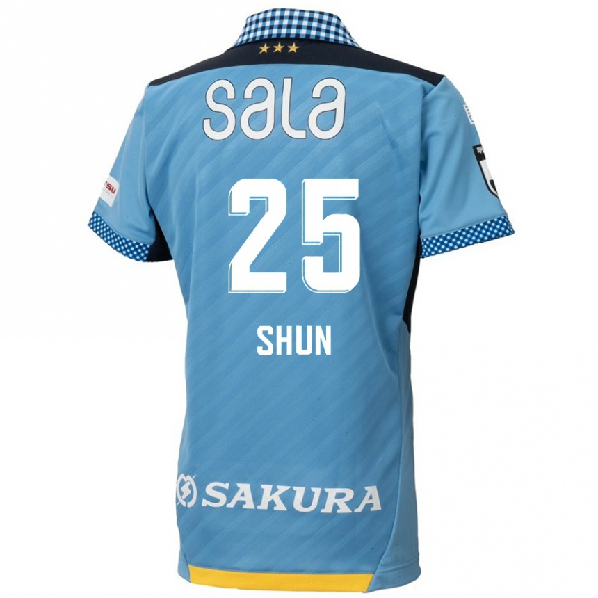 Kinder Fußball Shun Nakamura #25 Blau Schwarz Heimtrikot Trikot 2024/25 T-Shirt Luxemburg