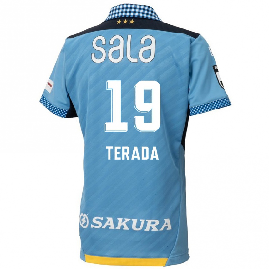 Kinder Fußball Akihiko Terada #19 Blau Schwarz Heimtrikot Trikot 2024/25 T-Shirt Luxemburg