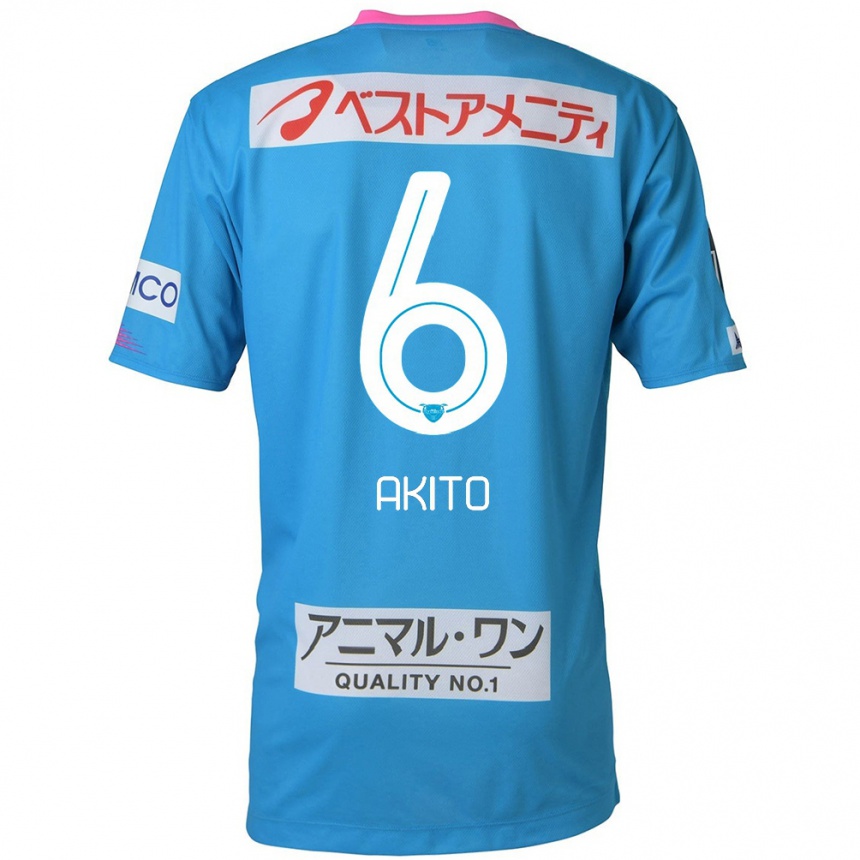 Kinder Fußball Akito Fukuta #6 Blau Rosa Heimtrikot Trikot 2024/25 T-Shirt Luxemburg