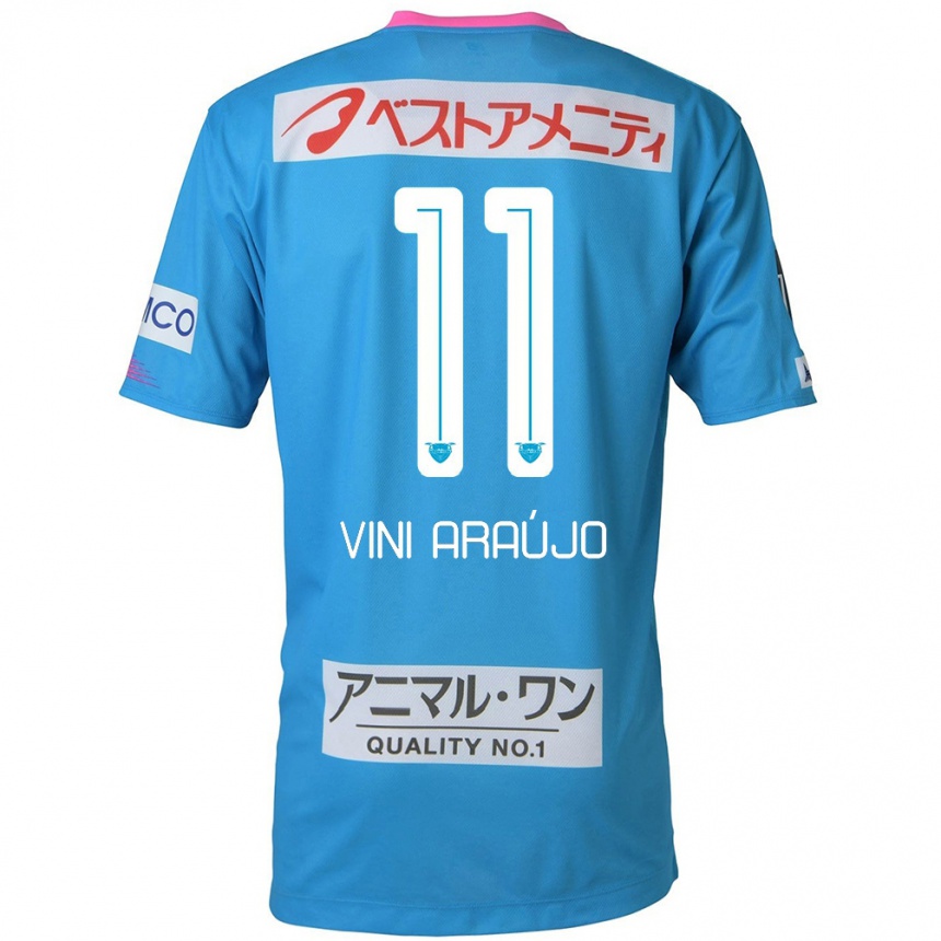 Kinder Fußball Vinícius Araújo #11 Blau Rosa Heimtrikot Trikot 2024/25 T-Shirt Luxemburg