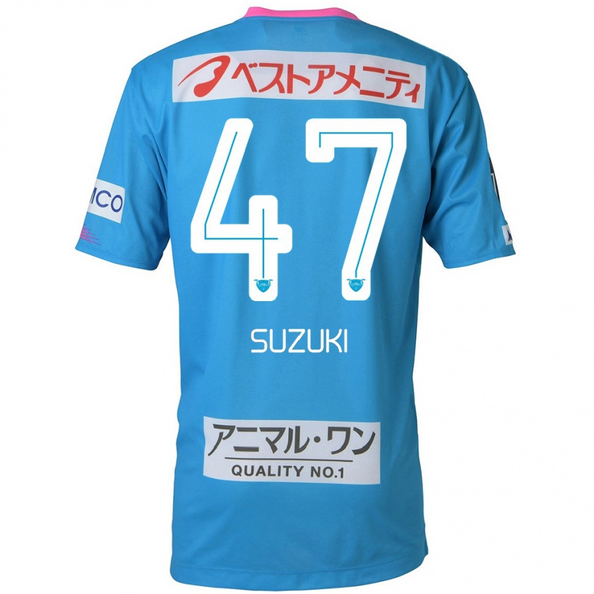 Kinder Fußball Daichi Suzuki #47 Blau Rosa Heimtrikot Trikot 2024/25 T-Shirt Luxemburg