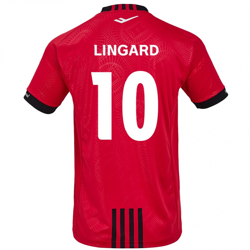 Kinder Fußball Jesse Lingard #10 Rot Schwarz Heimtrikot Trikot 2024/25 T-Shirt Luxemburg