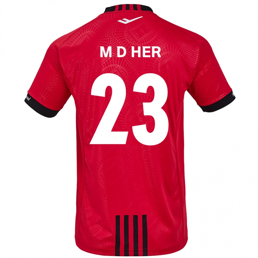 Kinder Fußball Dong-Min Her #23 Rot Schwarz Heimtrikot Trikot 2024/25 T-Shirt Luxemburg