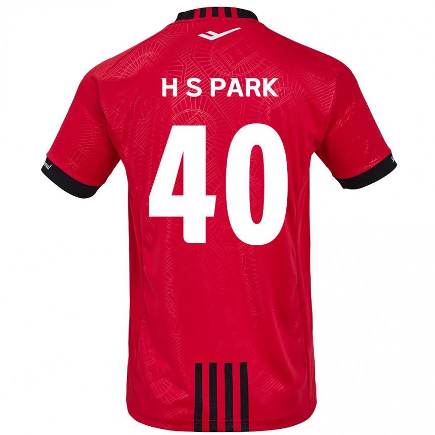 Kinder Fußball Seong-Hun Park #40 Rot Schwarz Heimtrikot Trikot 2024/25 T-Shirt Luxemburg