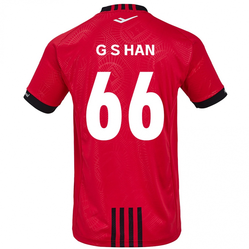 Kinder Fußball Seung-Gyu Han #66 Rot Schwarz Heimtrikot Trikot 2024/25 T-Shirt Luxemburg