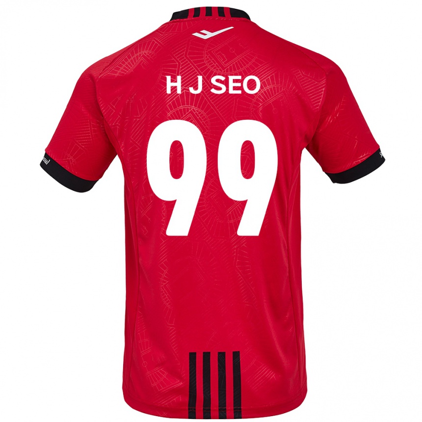 Kinder Fußball Ju-Hwan Seo #99 Rot Schwarz Heimtrikot Trikot 2024/25 T-Shirt Luxemburg