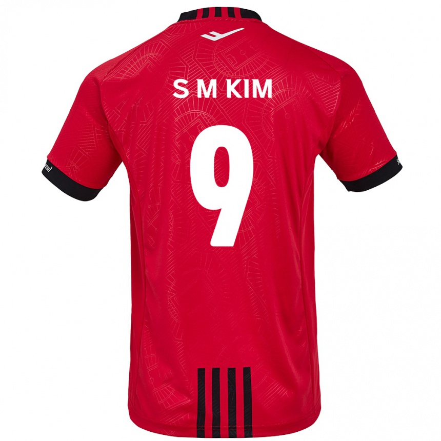 Kinder Fußball Min-Sung Kim #9 Rot Schwarz Heimtrikot Trikot 2024/25 T-Shirt Luxemburg