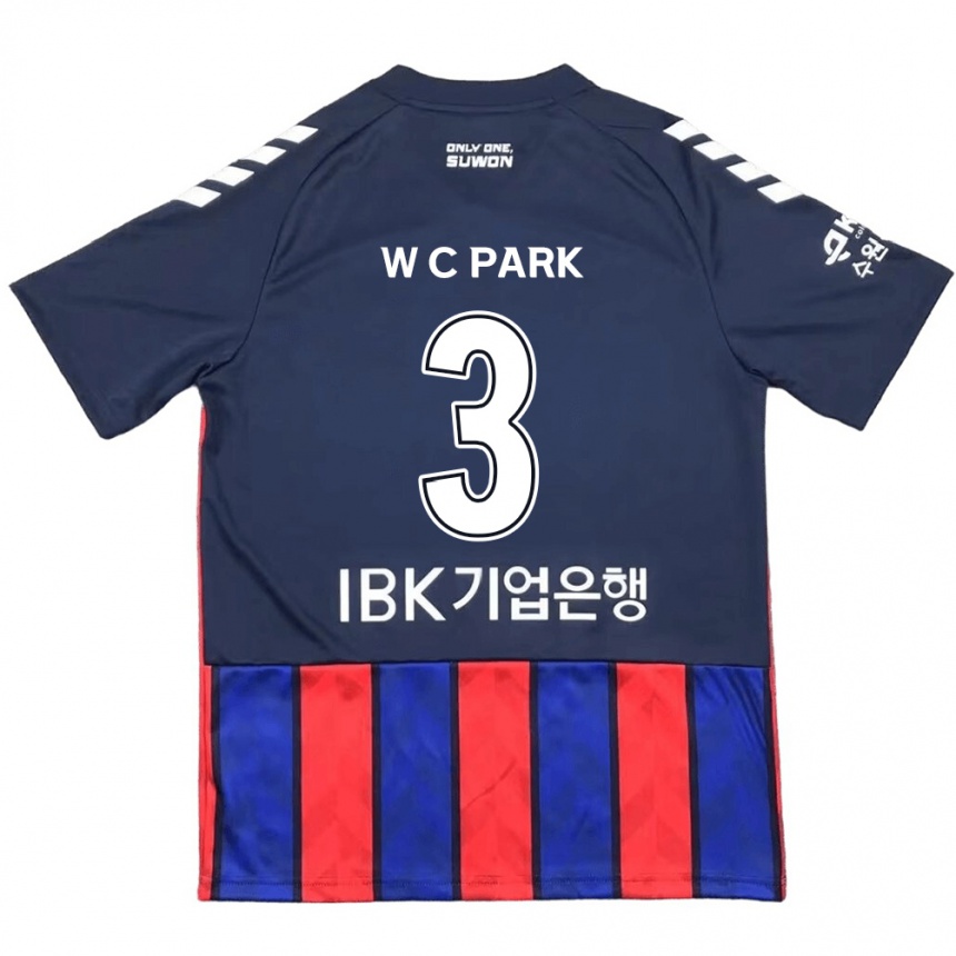 Kinder Fußball Cheol-Woo Park #3 Blau Rot Heimtrikot Trikot 2024/25 T-Shirt Luxemburg