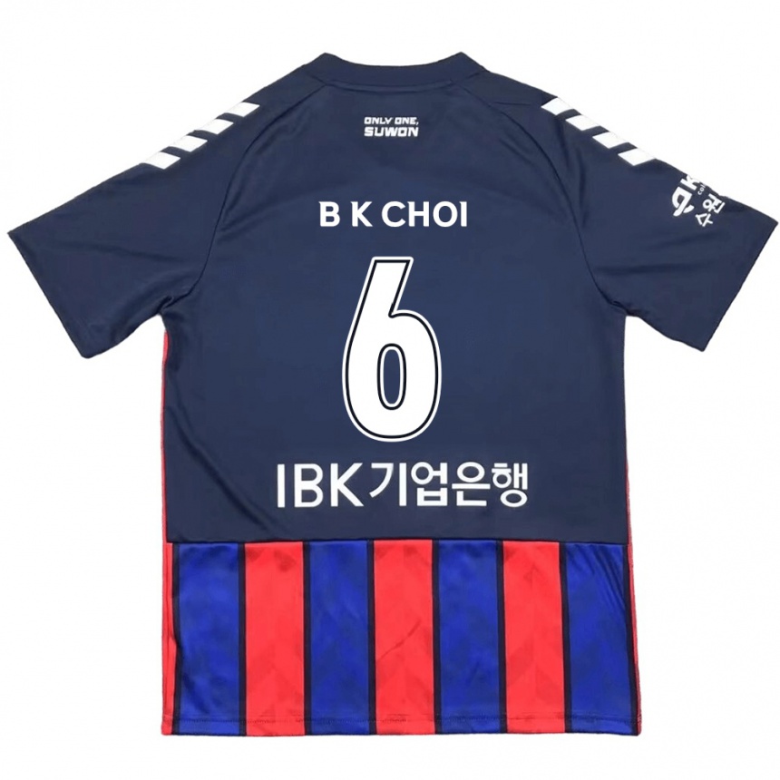 Kinder Fußball Kyu-Baek Choi #6 Blau Rot Heimtrikot Trikot 2024/25 T-Shirt Luxemburg