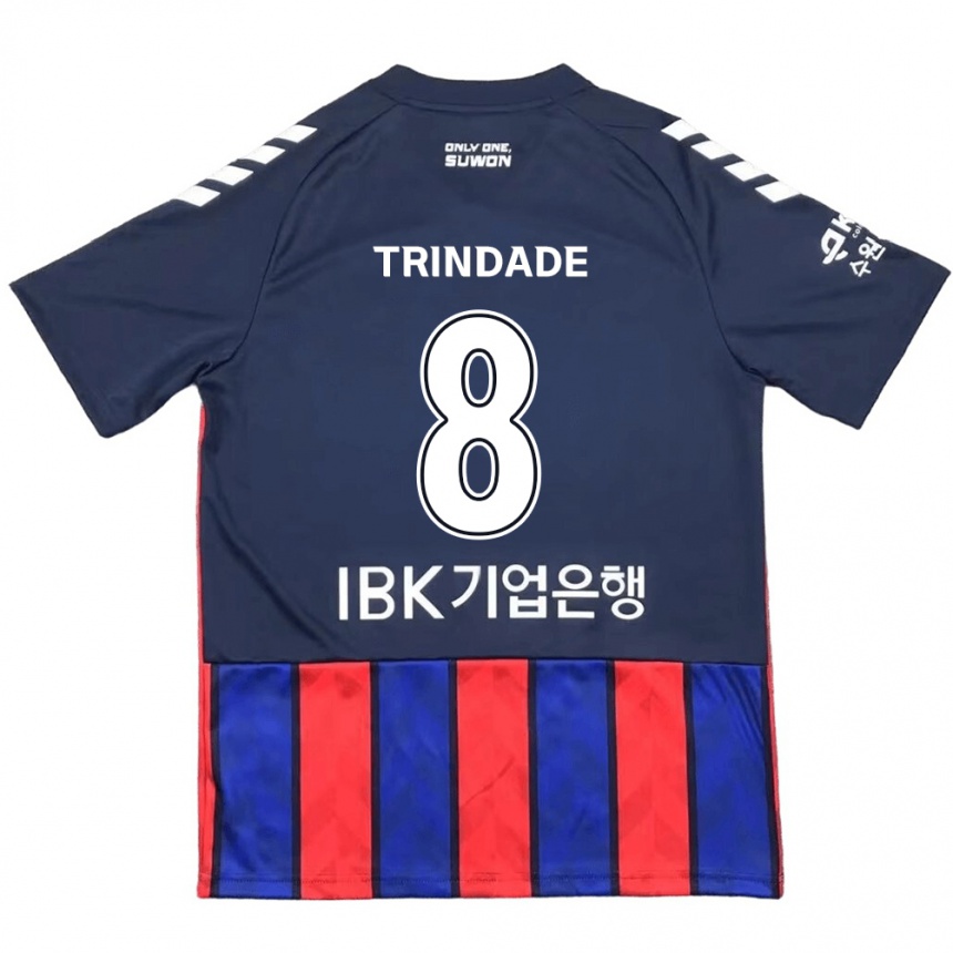 Kinder Fußball Matheus Trindade #8 Blau Rot Heimtrikot Trikot 2024/25 T-Shirt Luxemburg