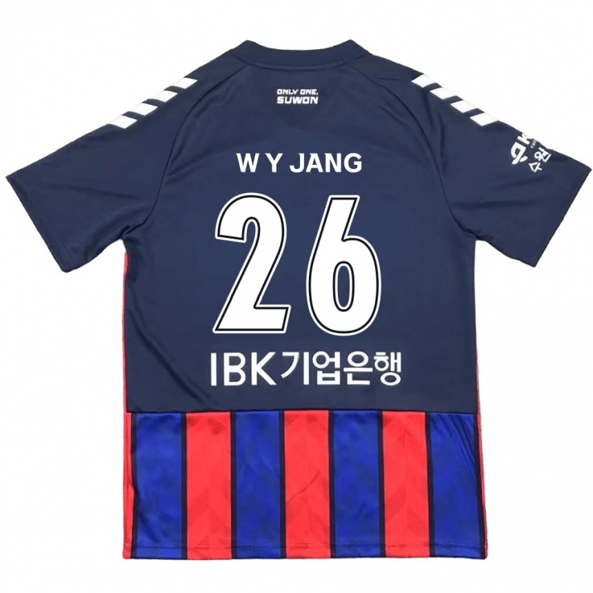 Kinder Fußball Young-Woo Jang #26 Blau Rot Heimtrikot Trikot 2024/25 T-Shirt Luxemburg