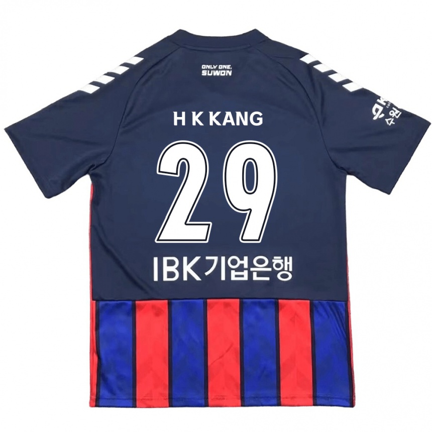 Kinder Fußball Kyo-Hun Kang #29 Blau Rot Heimtrikot Trikot 2024/25 T-Shirt Luxemburg