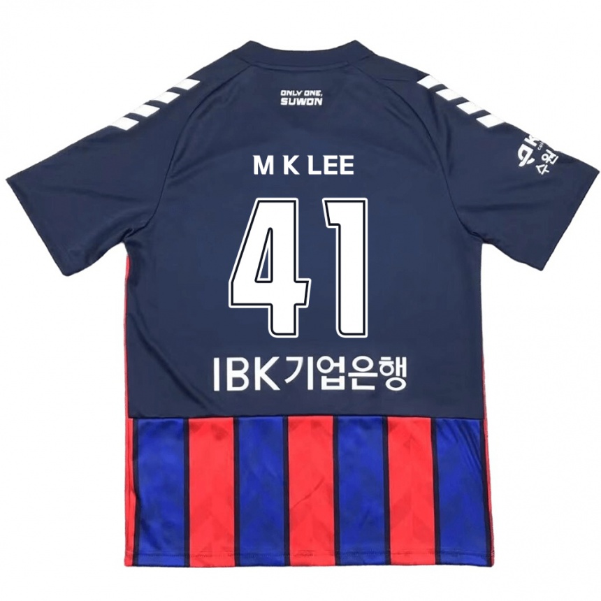 Kinder Fußball Kyung-Min Lee #41 Blau Rot Heimtrikot Trikot 2024/25 T-Shirt Luxemburg