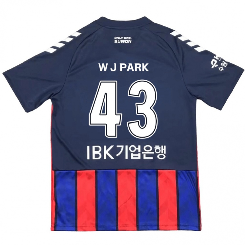 Kinder Fußball Jin-Woo Park #43 Blau Rot Heimtrikot Trikot 2024/25 T-Shirt Luxemburg