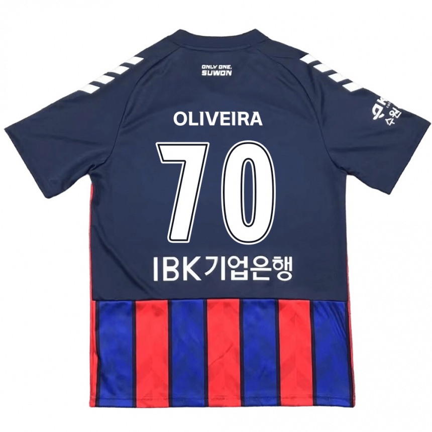 Kinder Fußball Anderson Oliveira #70 Blau Rot Heimtrikot Trikot 2024/25 T-Shirt Luxemburg