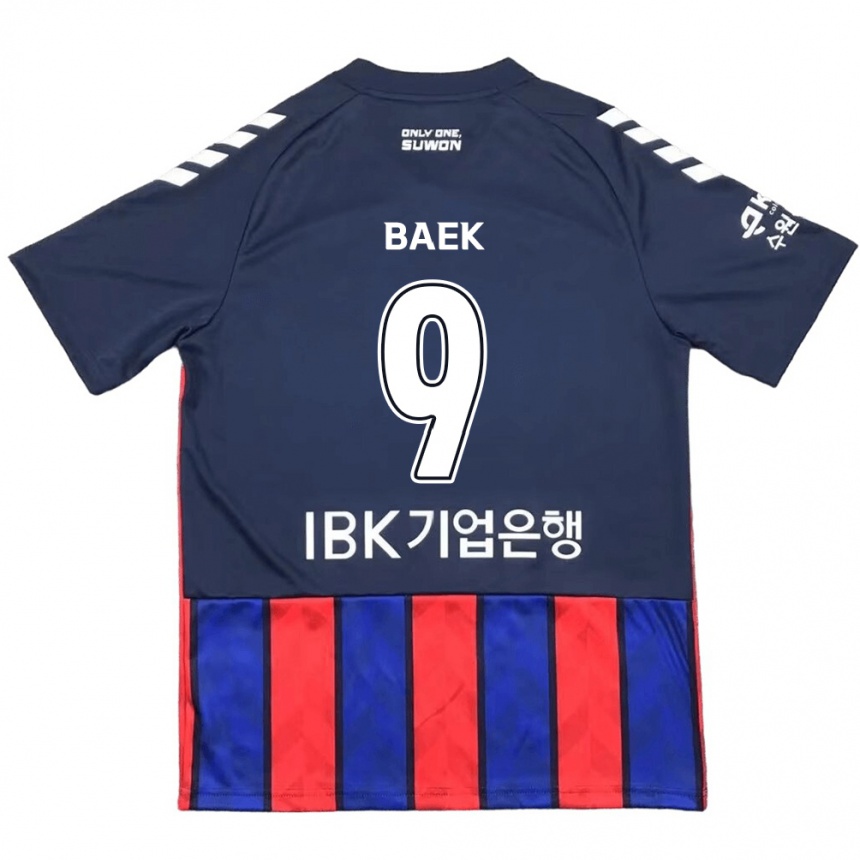 Kinder Fußball Kyeong Baek #9 Blau Rot Heimtrikot Trikot 2024/25 T-Shirt Luxemburg