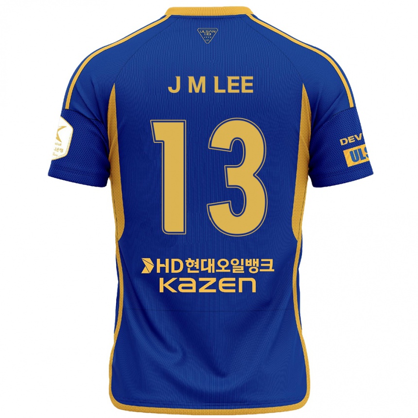 Kinder Fußball Myung-Jae Lee #13 Blau Gelb Heimtrikot Trikot 2024/25 T-Shirt Luxemburg