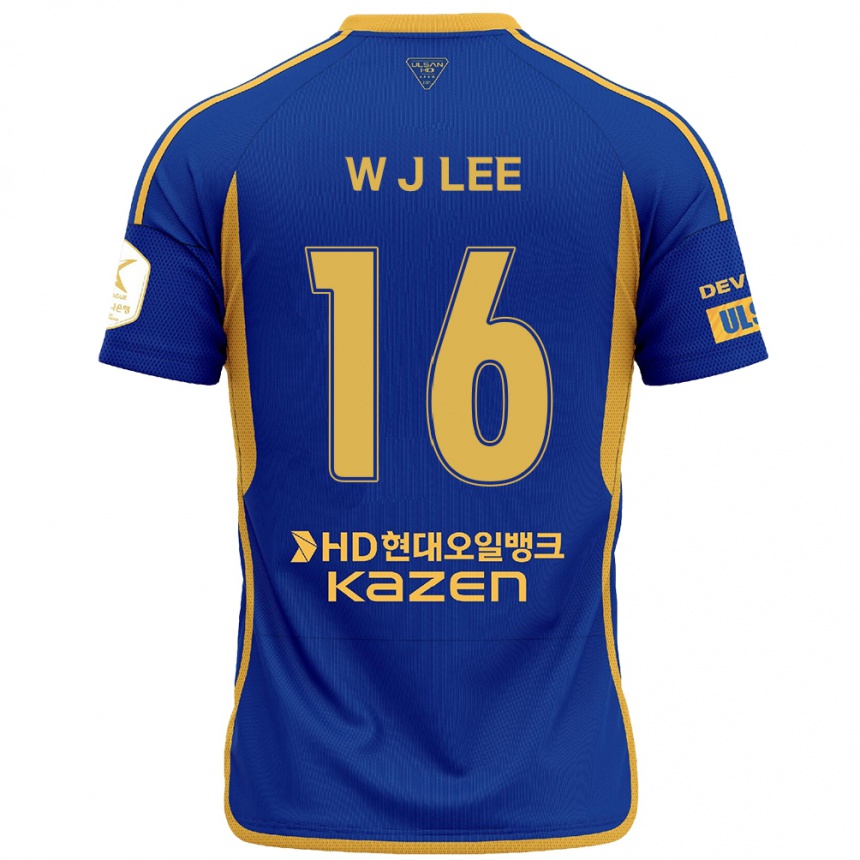 Kinder Fußball Jae-Wook Lee #16 Blau Gelb Heimtrikot Trikot 2024/25 T-Shirt Luxemburg