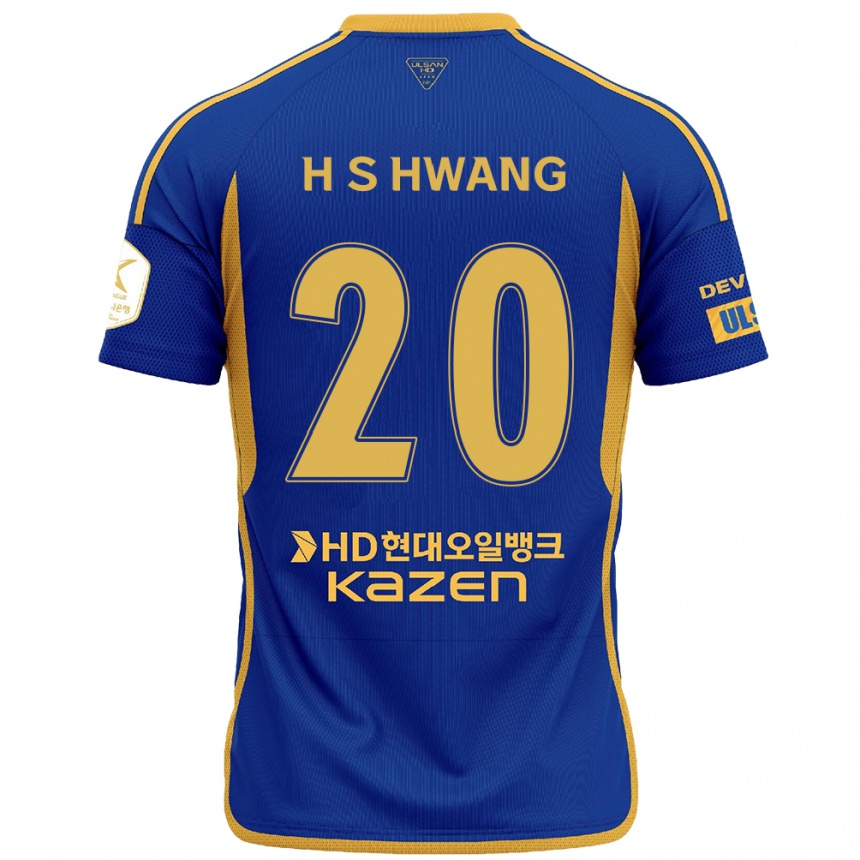 Kinder Fußball Seok-Ho Hwang #20 Blau Gelb Heimtrikot Trikot 2024/25 T-Shirt Luxemburg