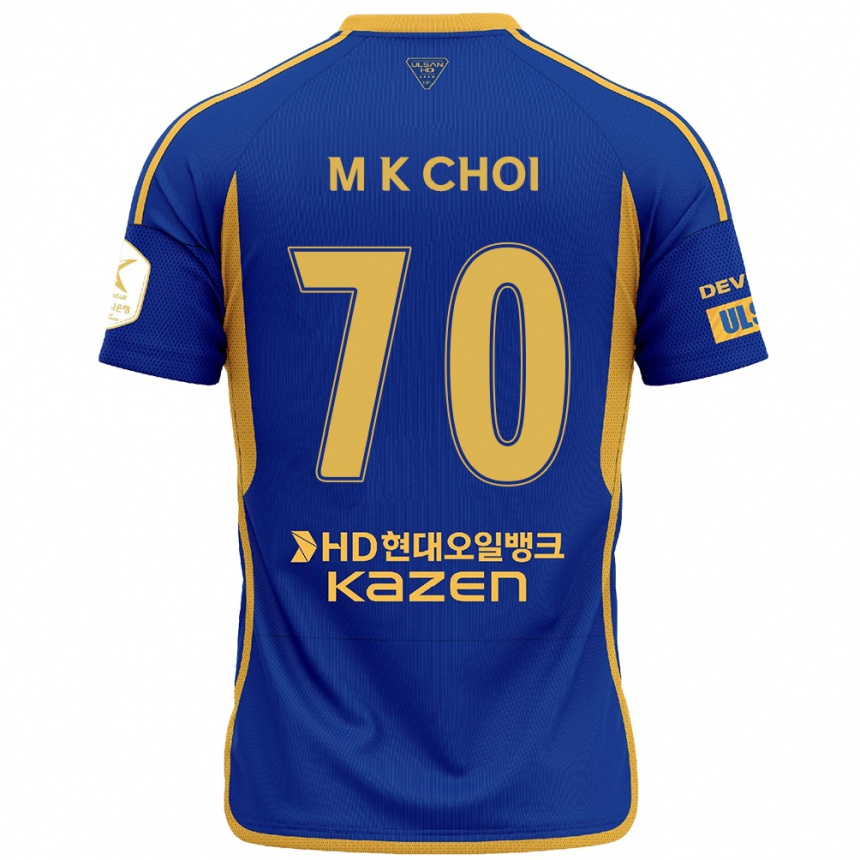 Kinder Fußball Kang-Min Choi #70 Blau Gelb Heimtrikot Trikot 2024/25 T-Shirt Luxemburg