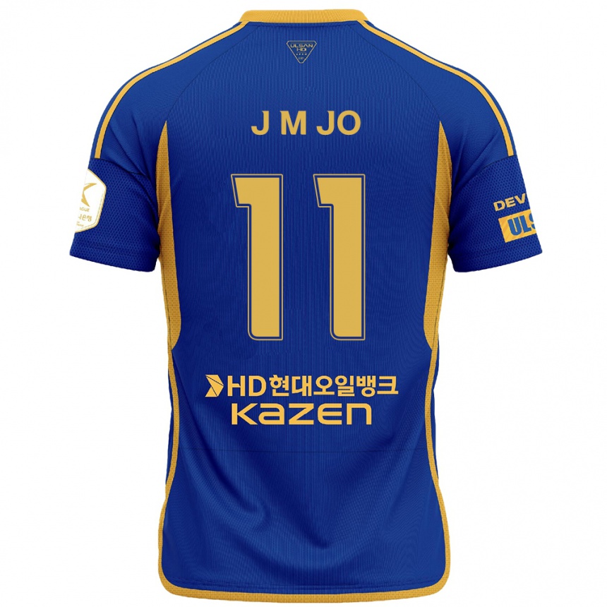 Kinder Fußball Min-Jae Jo #11 Blau Gelb Heimtrikot Trikot 2024/25 T-Shirt Luxemburg