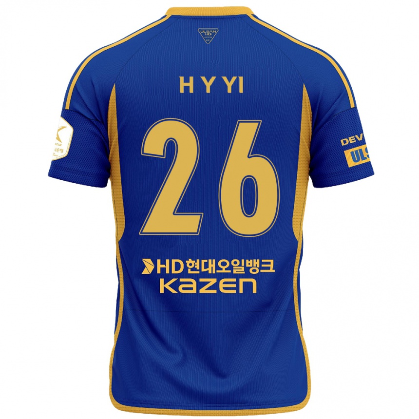 Kinder Fußball Yong-Hyeon Yi #26 Blau Gelb Heimtrikot Trikot 2024/25 T-Shirt Luxemburg