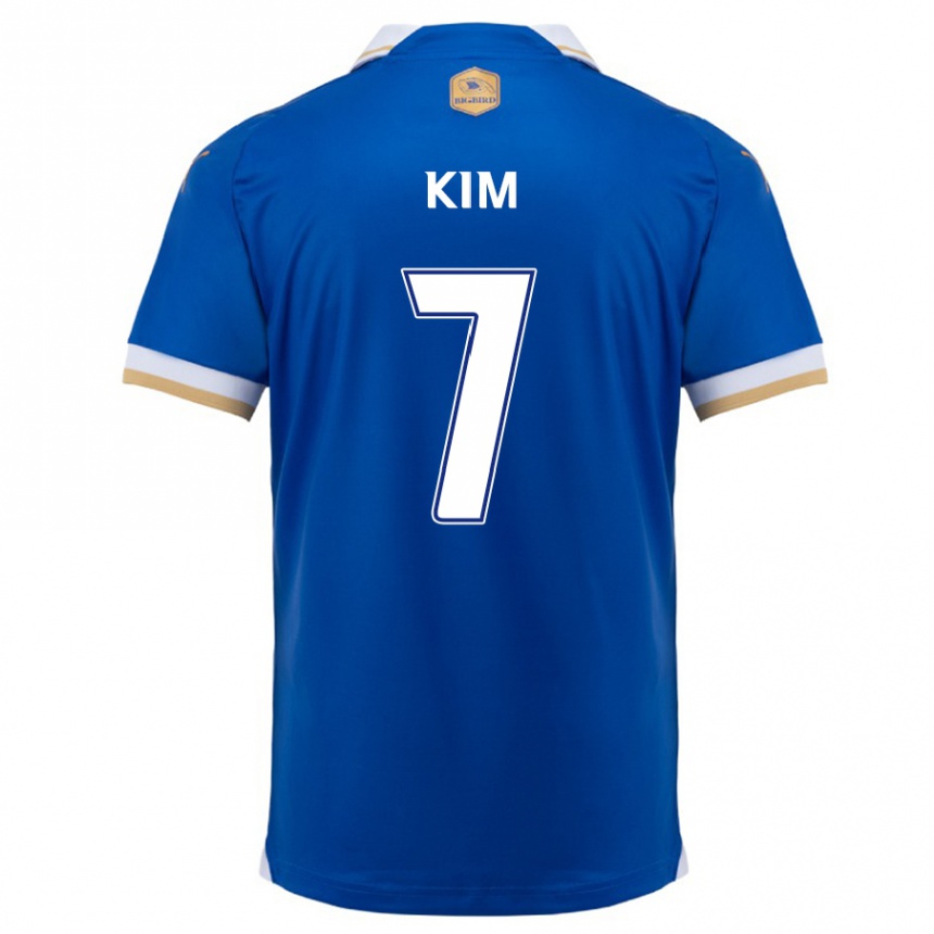 Kinder Fußball Hyun Kim #7 Blau Weiss Heimtrikot Trikot 2024/25 T-Shirt Luxemburg