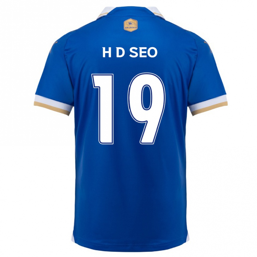 Kinder Fußball Dong-Han Seo #19 Blau Weiss Heimtrikot Trikot 2024/25 T-Shirt Luxemburg