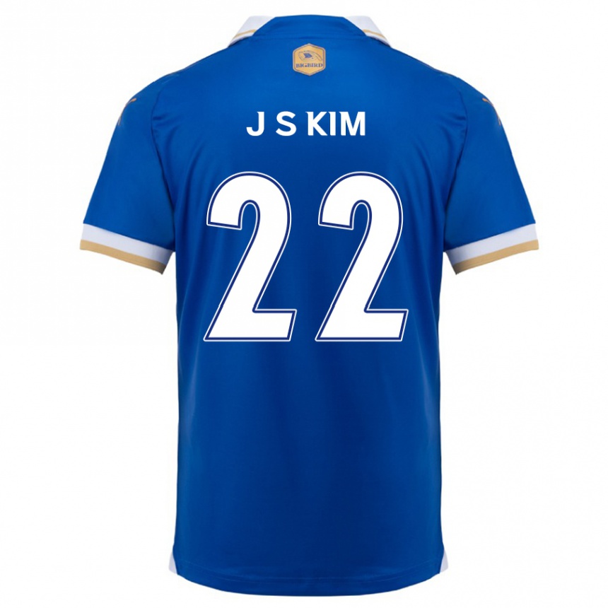 Kinder Fußball Sang-Jun Kim #22 Blau Weiss Heimtrikot Trikot 2024/25 T-Shirt Luxemburg