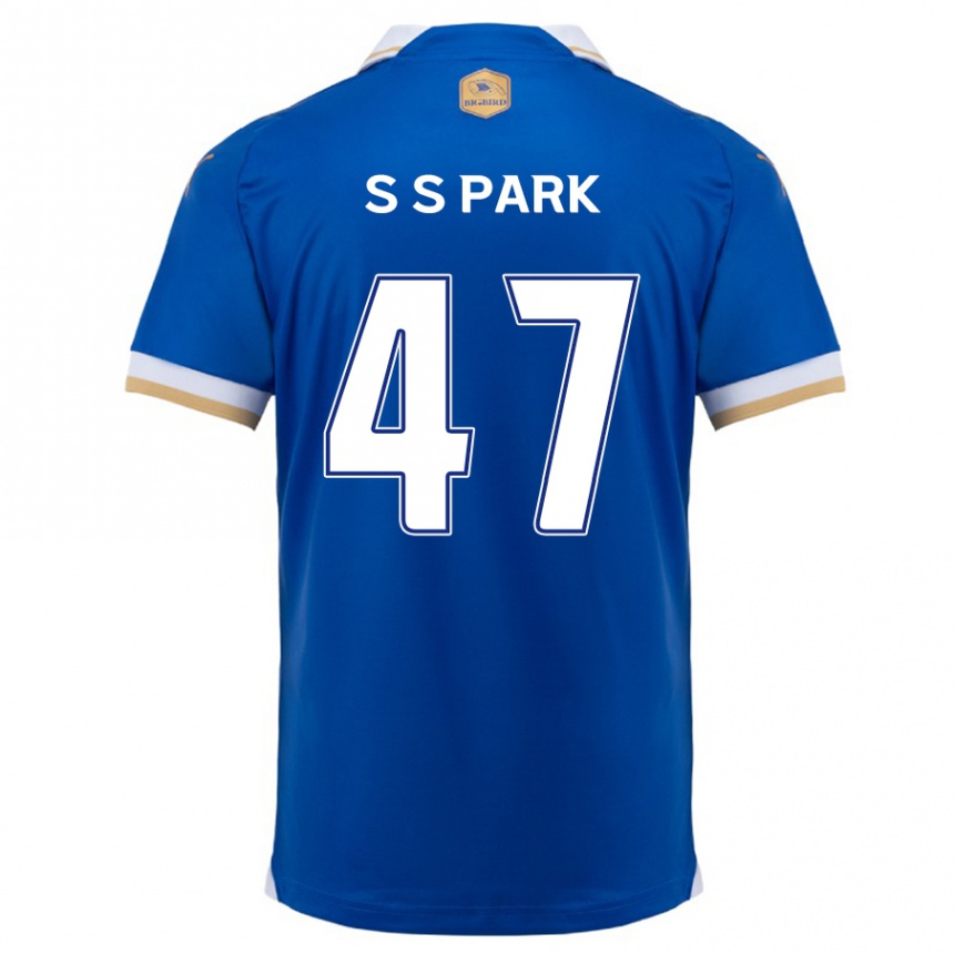 Kinder Fußball Seung-Soo Park #47 Blau Weiss Heimtrikot Trikot 2024/25 T-Shirt Luxemburg