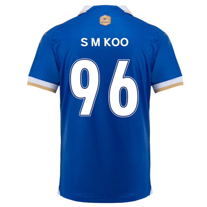 Kinder Fußball Min-Seo Koo #96 Blau Weiss Heimtrikot Trikot 2024/25 T-Shirt Luxemburg