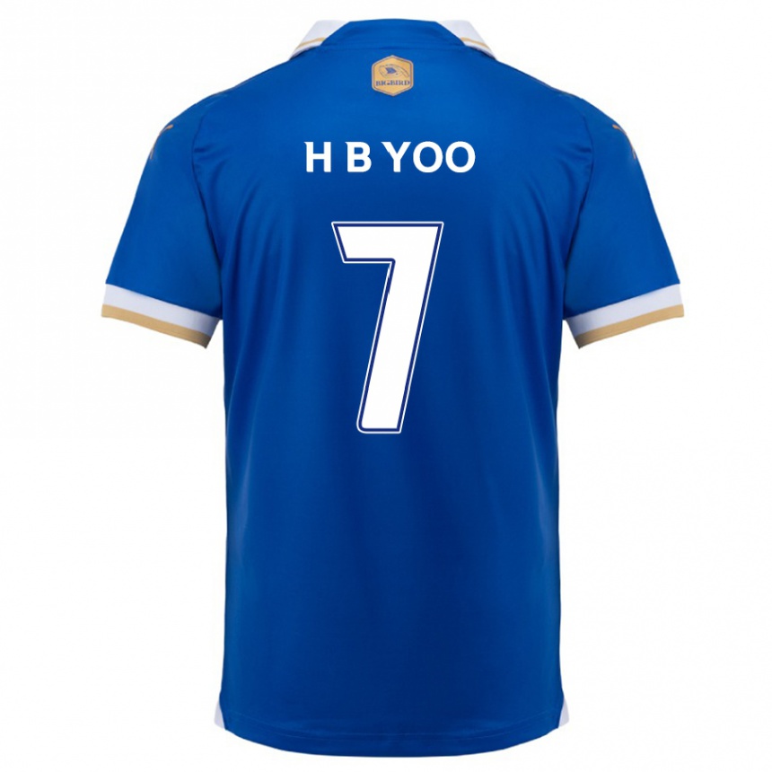 Kinder Fußball Byung-Heon Yoo #7 Blau Weiss Heimtrikot Trikot 2024/25 T-Shirt Luxemburg