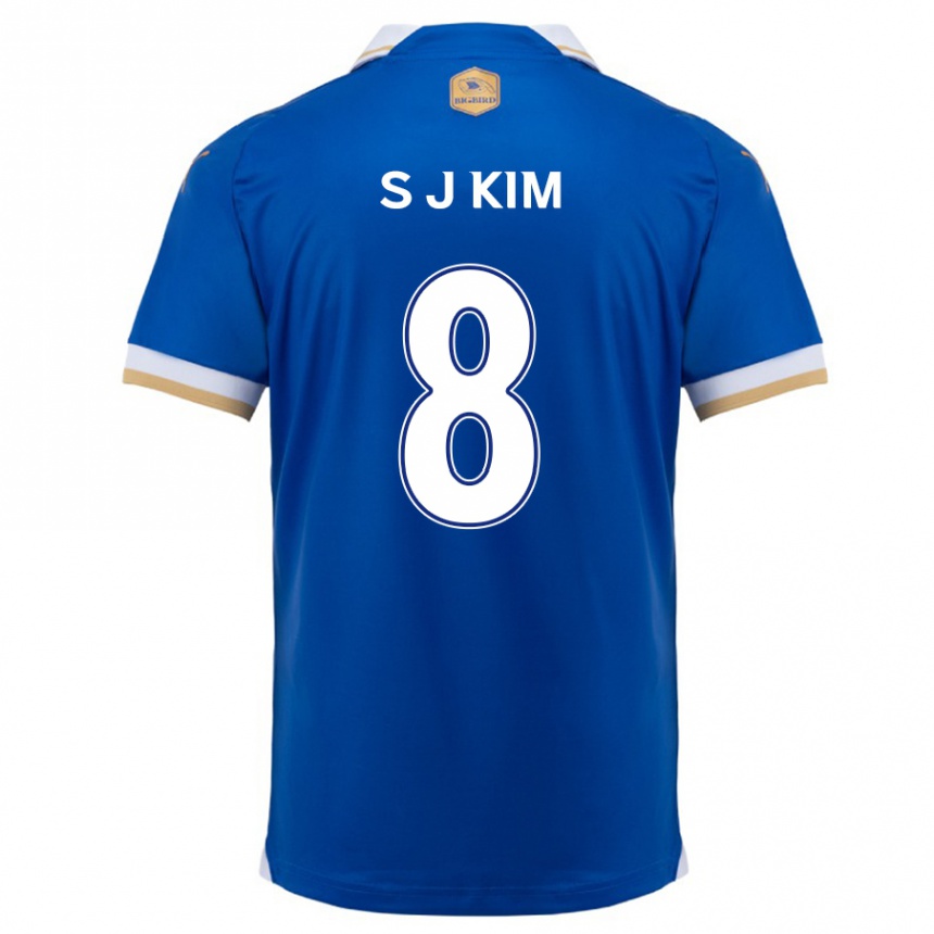 Kinder Fußball Ji-Sung Kim #8 Blau Weiss Heimtrikot Trikot 2024/25 T-Shirt Luxemburg