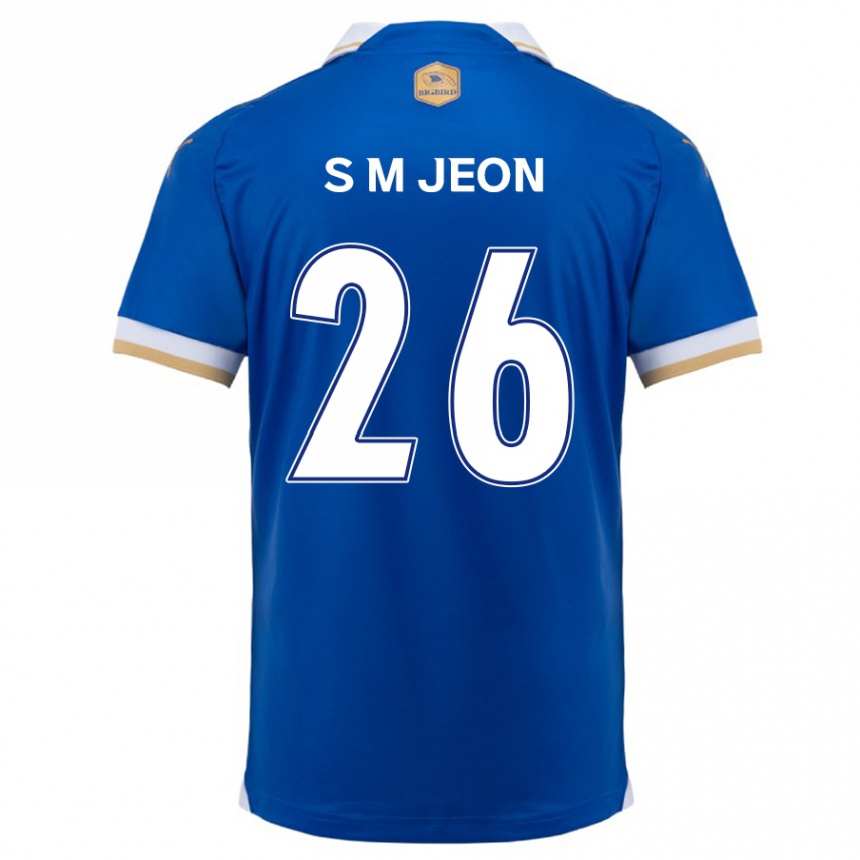 Kinder Fußball Min-Seung Jeon #26 Blau Weiss Heimtrikot Trikot 2024/25 T-Shirt Luxemburg