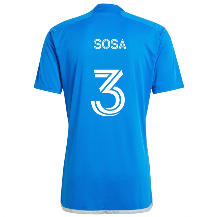 Kinder Fußball Joaquín Sosa #3 Blau Weiss Heimtrikot Trikot 2024/25 T-Shirt Luxemburg