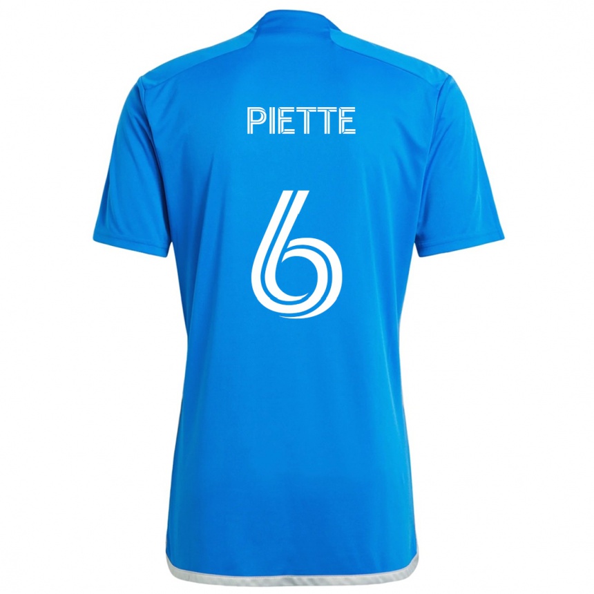 Kinder Fußball Samuel Piette #6 Blau Weiss Heimtrikot Trikot 2024/25 T-Shirt Luxemburg