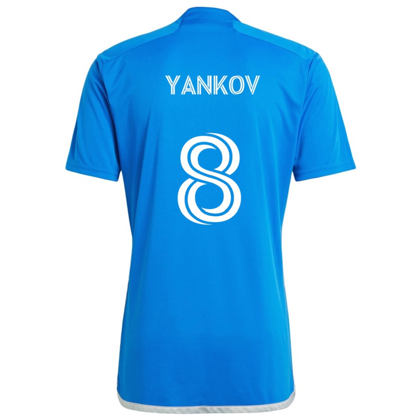 Kinder Fußball Dominik Yankov #8 Blau Weiss Heimtrikot Trikot 2024/25 T-Shirt Luxemburg