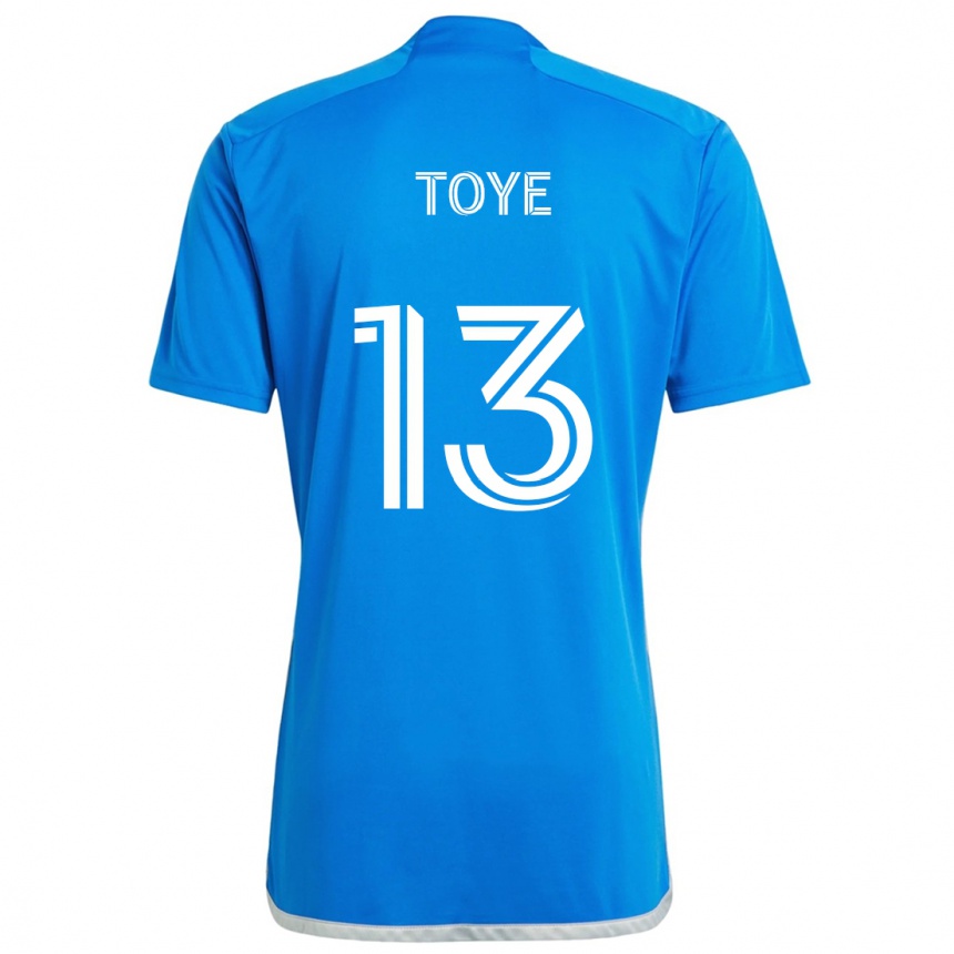 Kinder Fußball Mason Toye #13 Blau Weiss Heimtrikot Trikot 2024/25 T-Shirt Luxemburg