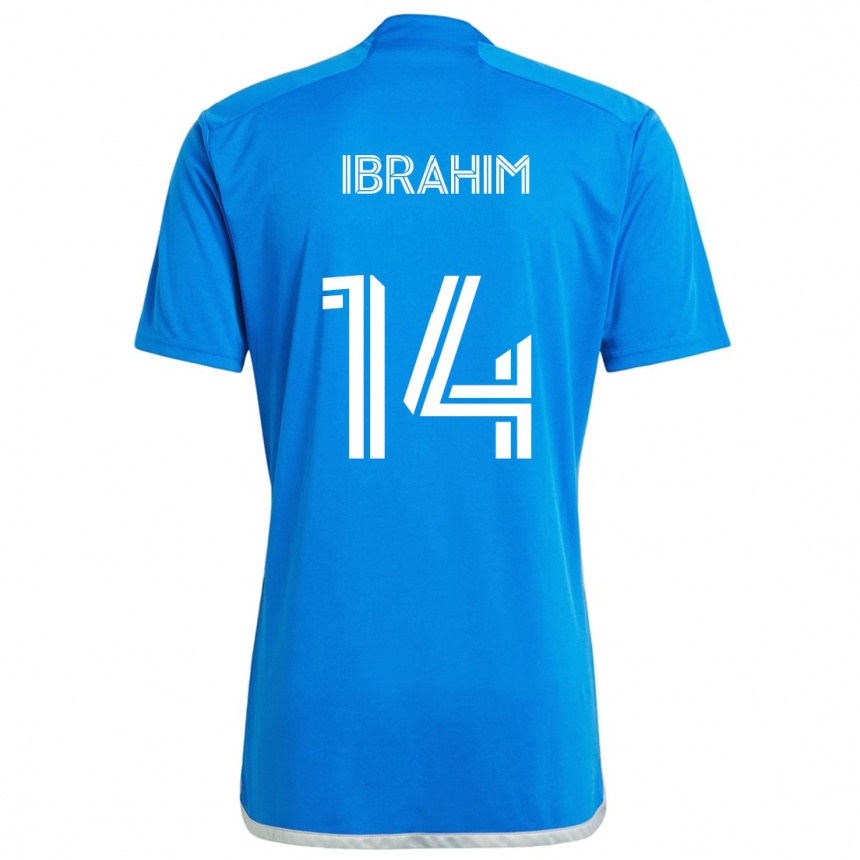 Kinder Fußball Sunusi Ibrahim #14 Blau Weiss Heimtrikot Trikot 2024/25 T-Shirt Luxemburg