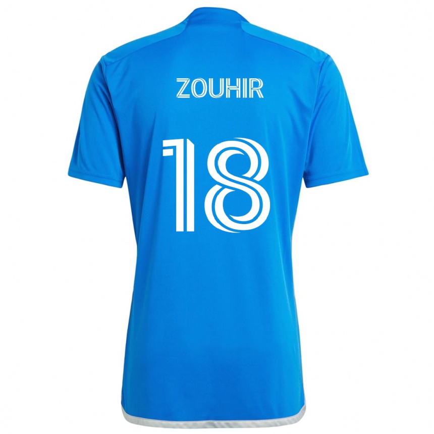 Kinder Fußball Rida Zouhir #18 Blau Weiss Heimtrikot Trikot 2024/25 T-Shirt Luxemburg