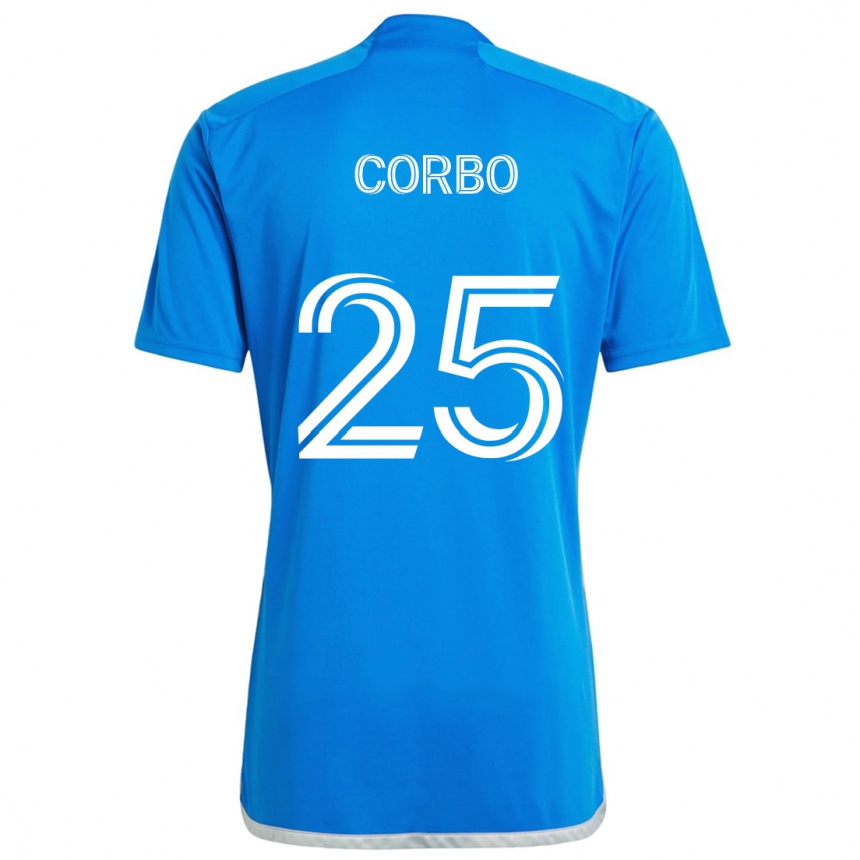 Kinder Fußball Gabriele Corbo #25 Blau Weiss Heimtrikot Trikot 2024/25 T-Shirt Luxemburg