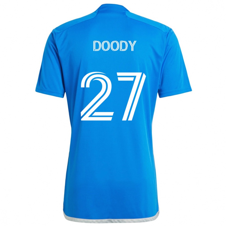 Kinder Fußball Grayson Doody #27 Blau Weiss Heimtrikot Trikot 2024/25 T-Shirt Luxemburg