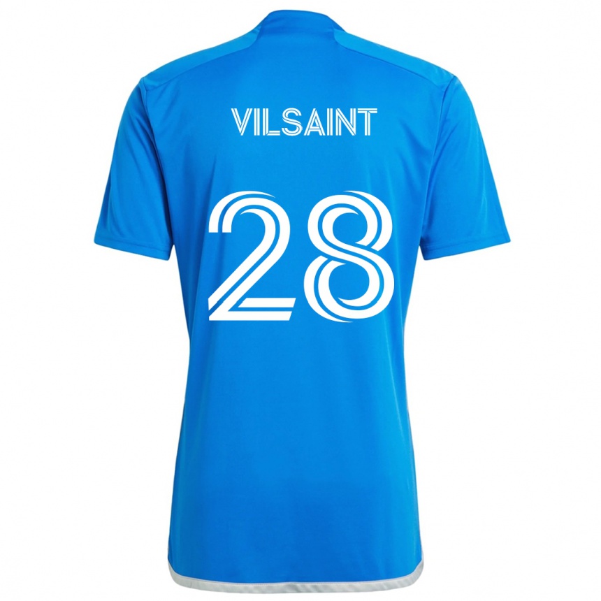 Kinder Fußball Jules-Anthony Vilsaint #28 Blau Weiss Heimtrikot Trikot 2024/25 T-Shirt Luxemburg