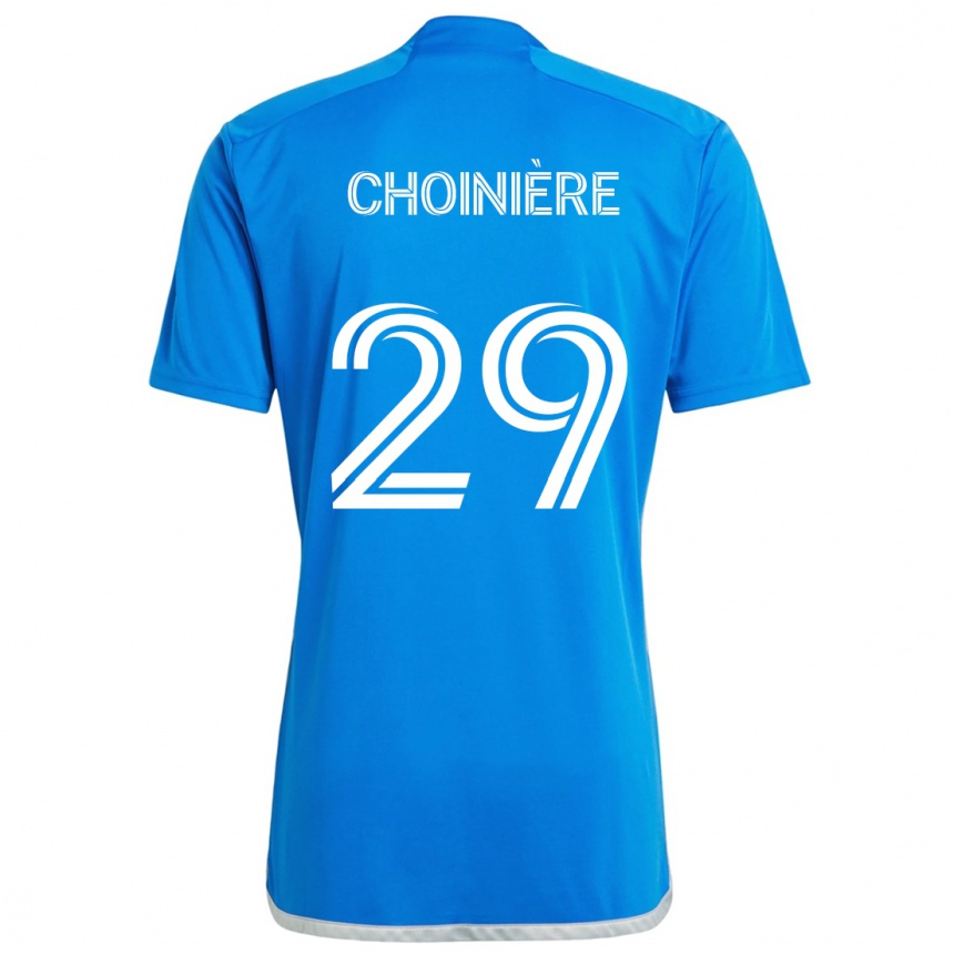 Kinder Fußball Mathieu Choinière #29 Blau Weiss Heimtrikot Trikot 2024/25 T-Shirt Luxemburg