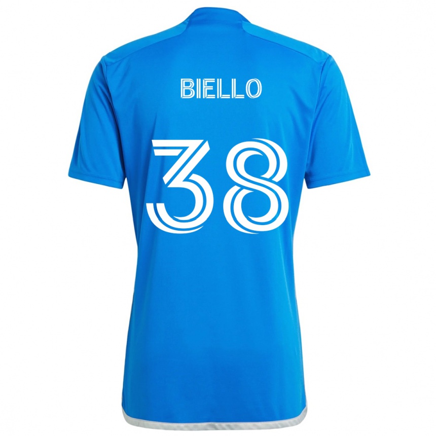 Kinder Fußball Alessandro Biello #38 Blau Weiss Heimtrikot Trikot 2024/25 T-Shirt Luxemburg