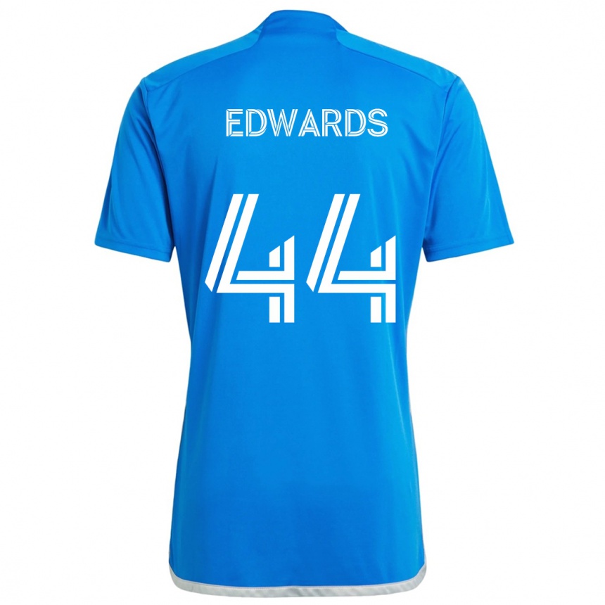 Kinder Fußball Raheem Edwards #44 Blau Weiss Heimtrikot Trikot 2024/25 T-Shirt Luxemburg