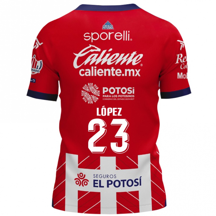 Kinder Fußball César López #23 Rot-Weiss Heimtrikot Trikot 2024/25 T-Shirt Luxemburg